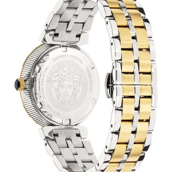 Versace Luxury Two Tone Green Bezel Watch - Picture 3 of 4
